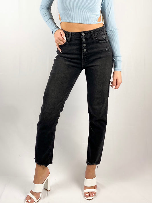 Katie High Rise Straight Jeans