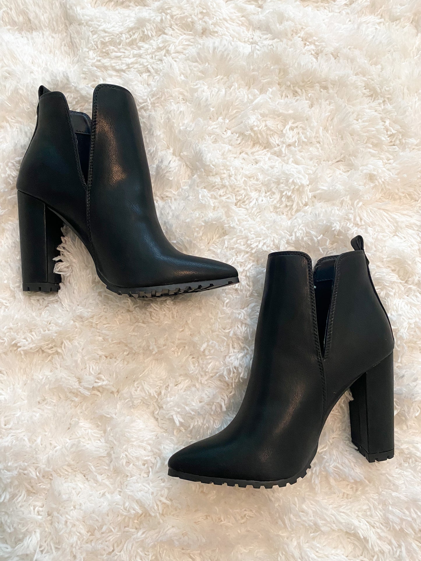 Black Slit Booties