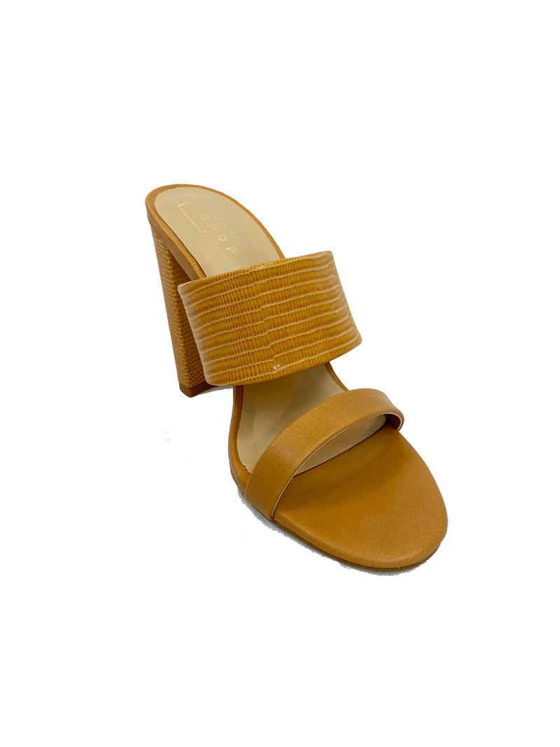 Step Aside Block Heel Mules / Camel
