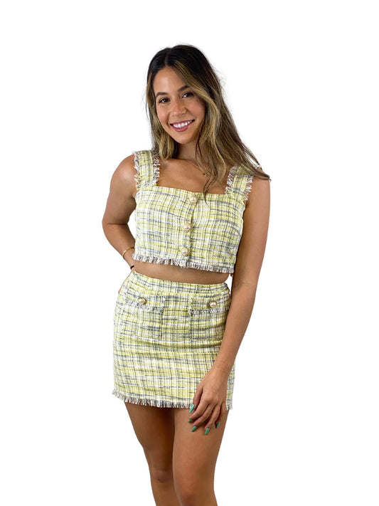 Lemon Twist Tweed Top