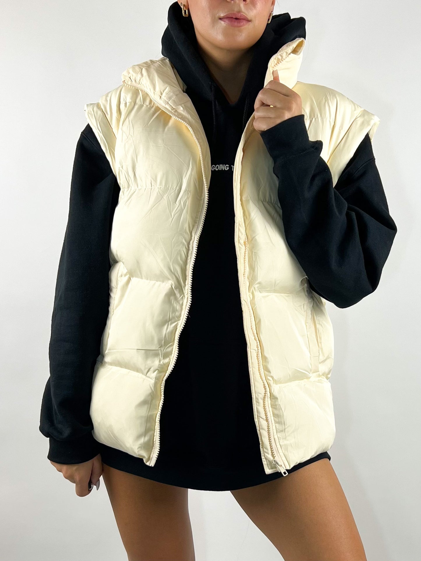 Cream Puffer Vest