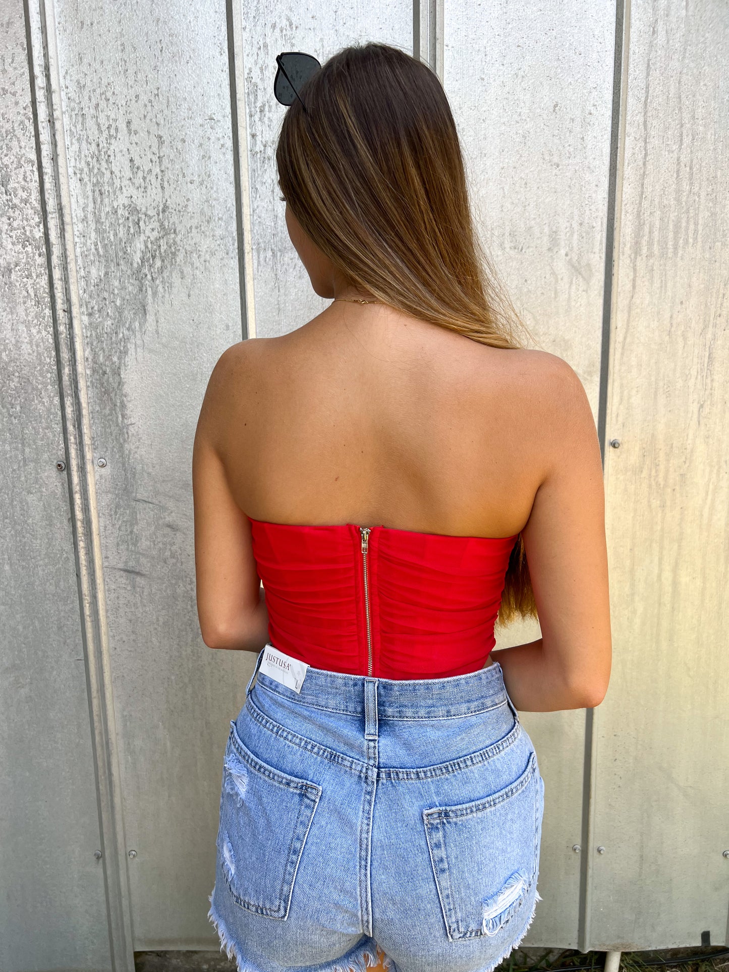 Bailey Bustier Top / Red