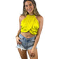 Emily Wrap Crop Top / Lime