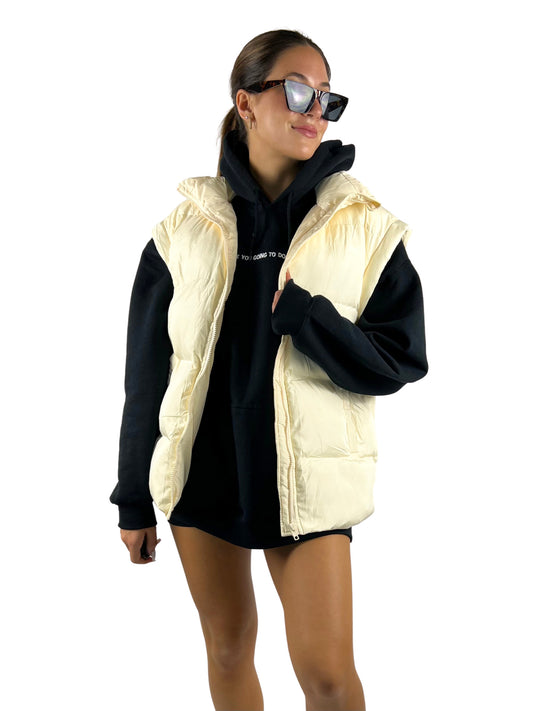 Cream Puffer Vest