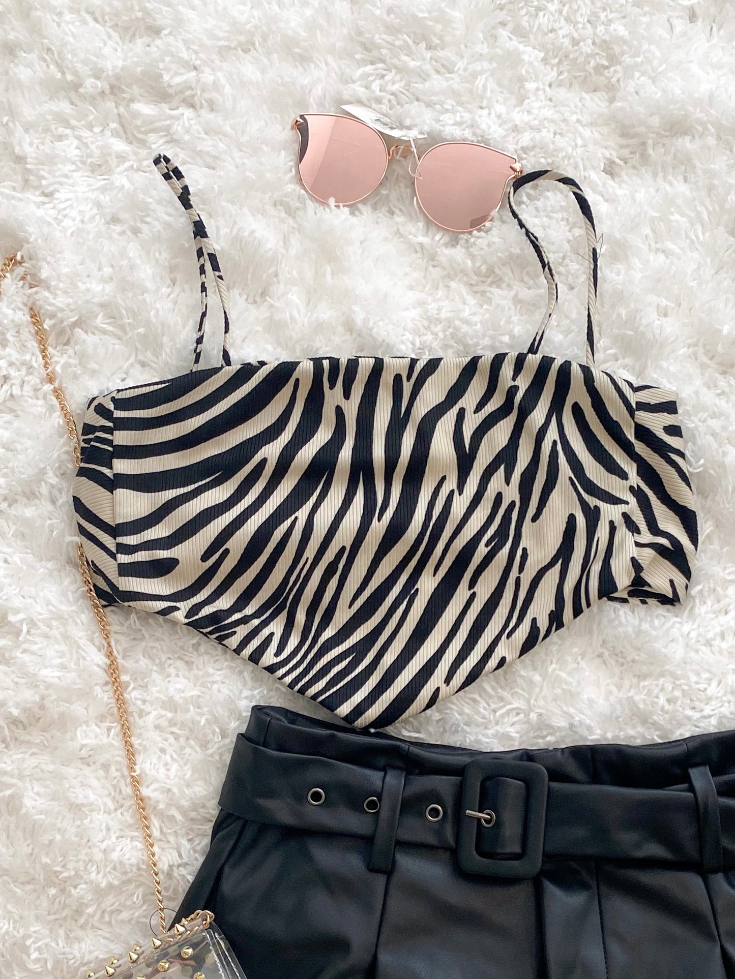 Zebra Print Tie Tank