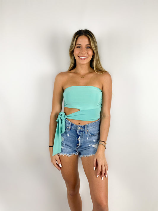 Cold Shoulder Strapless Top