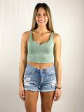 Just Chillin' Ribbed Cropped Tank