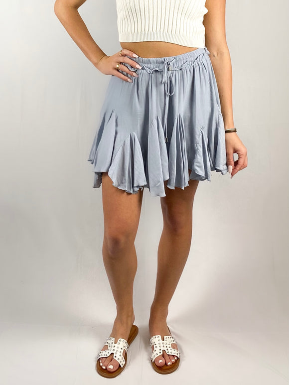 Katelyn Flowy Mini Skirt / Blue