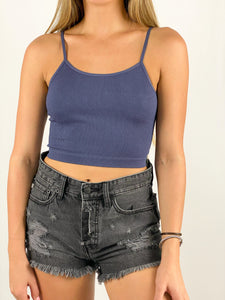 Madelyn Strappy Crop Tank / Navy