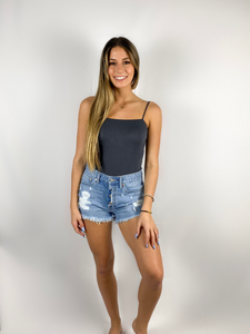 Sarah Basic Bodysuit / Charcoal