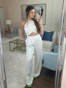 Belize Flowy Pants / White