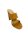 Step Aside Block Heel Mules / Camel