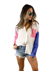Colorblock Button Up