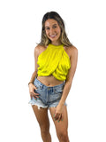 Emily Wrap Crop Top / Lime