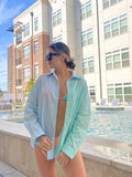 Minty Blue Button Up